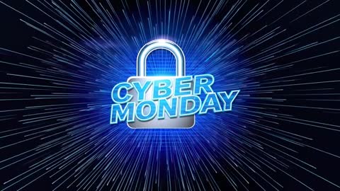 Cyber Monday Neon Padlock Burst Animation for Secure Online Sales and Tech Promotions