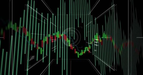 Futuristic Financial Data with Moving Candle Stick Chart