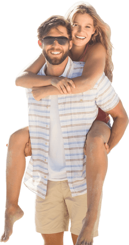 Happy Couple Embracing Scene Transparent Background