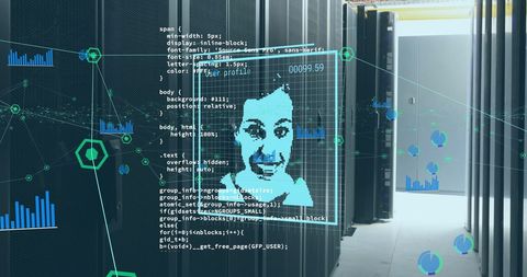 Cutting-Edge Data Processing in Modern Server Room Concept