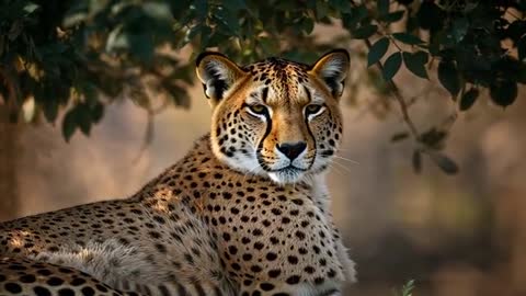 Cheetah Listening While Resting in African Savanna