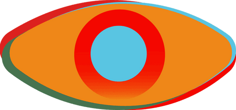 Abstract Eye with Vibrant Ovals and Transparent Background