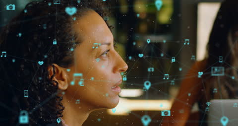 Woman Collaborating in Digital Network Environment