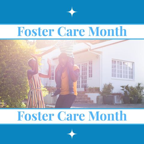 Family Celebrating Foster Care Month in Sunlit Garden - Download Free Stock Templates Pikwizard.com