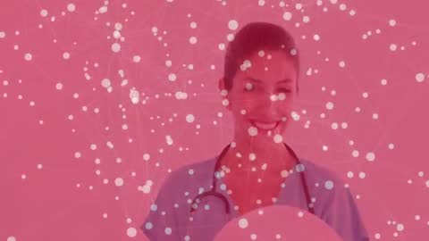 Compassionate Female Doctor with Network for Remote Health