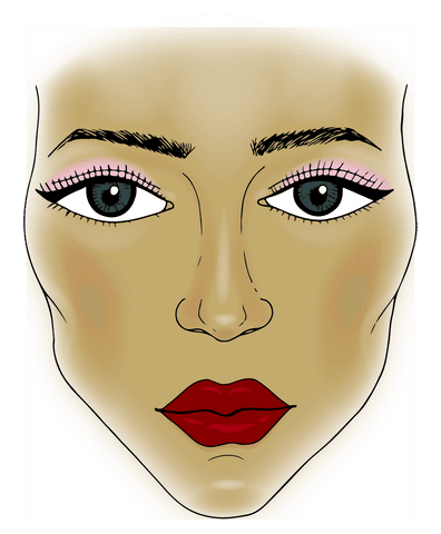 Transparent Illustration of Woman's Face with Red Lips Close-up