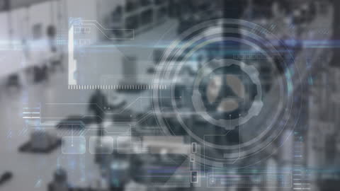 Futuristic Digital Technology Interface Over Cityscape