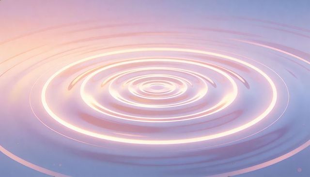 Radiating Glowing Concentric Ripples on Pastel Water Surface with Soft Gradient Lighting