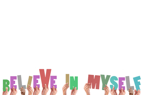 Transparent Hands Holding Colorful Believe in Myself Letters - Download Free Stock Videos Pikwizard.com