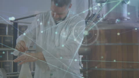 Scientist Creating Alcohol in Technology-Driven Laboratory