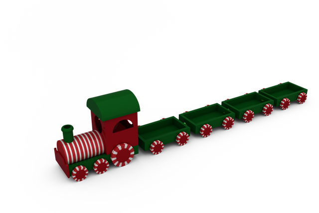 Transparent Toy Cargo Train with Festive Design for Holidays - Download Free Stock Videos Pikwizard.com