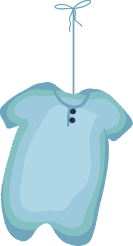 Baby bodysuit hanging with ribbon transparent design