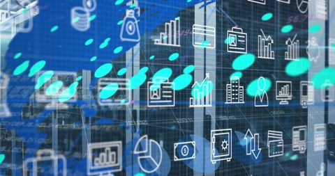 Data processing digital overlay in modern office