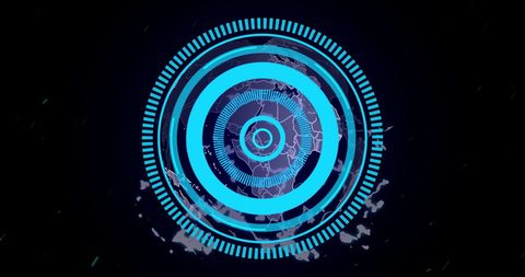Futuristic Digital Interface with Blue Circular HUD - Download Free Stock Images Pikwizard.com