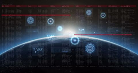 Digital Data Processing Over Earth with Futuristic Scanning Interface - Download Free Stock Images Pikwizard.com