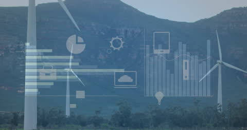 Sustainable Energy Concepts with Wind Turbines and Digital Graphics