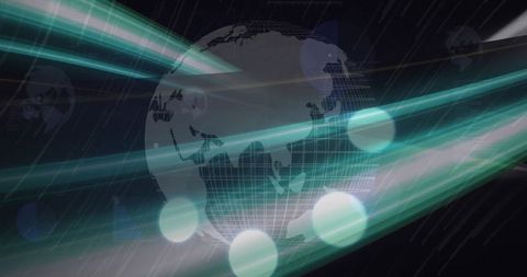 Global connectivity with digital network and futuristic elements