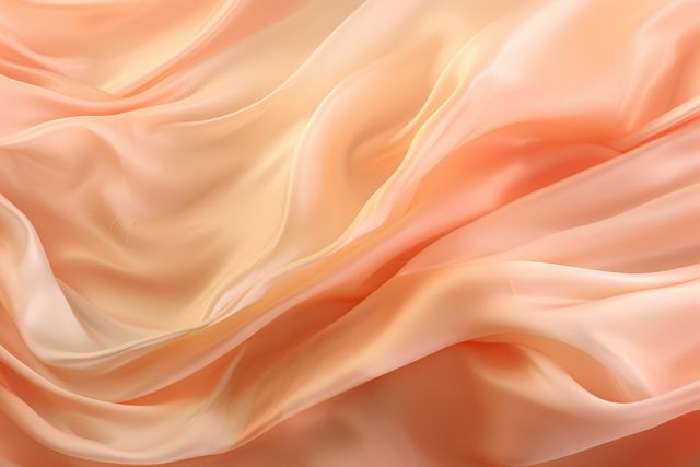 Close up of beige silk material, created using generative ai technology. Fabric, texture and colour concept digitally generated image.