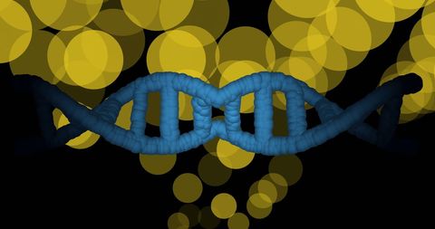Rotating DNA Strand on Vibrant Abstract Background - Download Free Stock Images Pikwizard.com