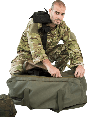 transparent soldier packing bag with confidence and purpose - Download Free Stock Videos Pikwizard.com