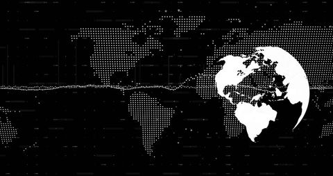 Global finance connections with digital globe and data overlay