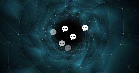 Digital Speech Bubbles in Network Tunnel Abstract Technology Concept