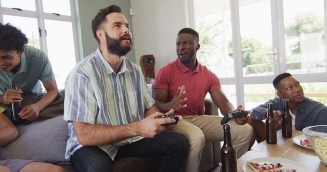 Group of Friends Playing Video Games and Having Fun - Download Free Stock Images Pikwizard.com