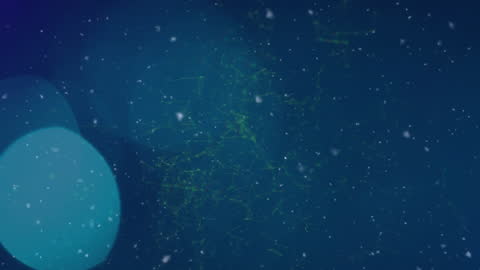 Magical Winter Forrest with Falling Snow and Glowing Lights in Snow