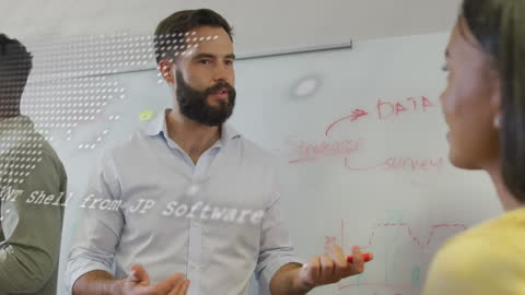 Professional Team Collaborating on Project with Technology Infusion