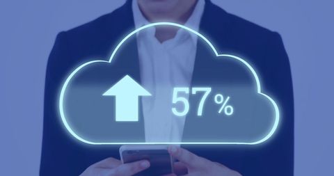 cloud networking concept with progress indicator - Download Free Stock Images Pikwizard.com