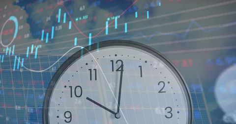 Financial Data and Clock Symbolizing Time-Sensitive Investing - Download Free Stock Images Pikwizard.com