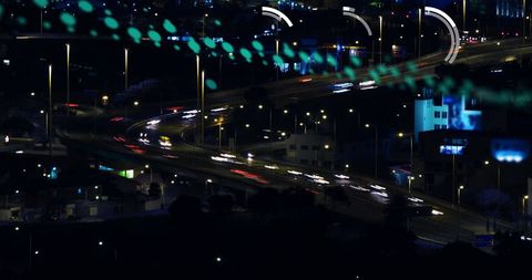 Nighttime City Highway with Blurred Motion and Lights - Download Free Stock Images Pikwizard.com