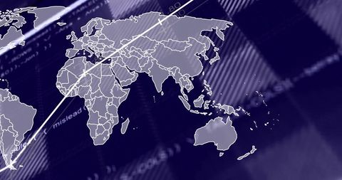 Global Digital Connections with Network Graph on World Map - Download Free Stock Images Pikwizard.com