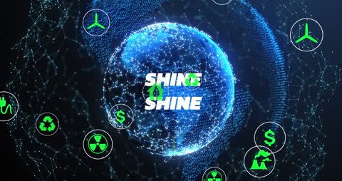 Global Network with Sustainability Icons Concept