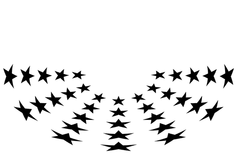 Rows of black stars with transparent background vector