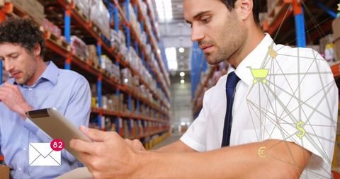 Warehouse stock counting with digital interface connectivity