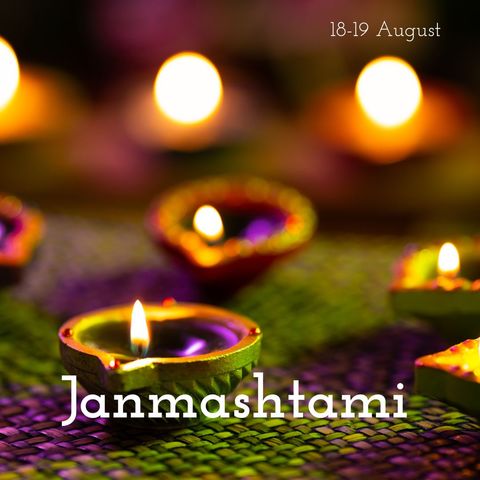 Illuminated Diyas Celebrating Janmashtami Festival - Download Free Stock Templates Pikwizard.com
