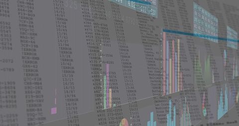 Transparent Glass Dashboard Displaying ERROR Codes, Monospaced IDs and Analytics Visualizations