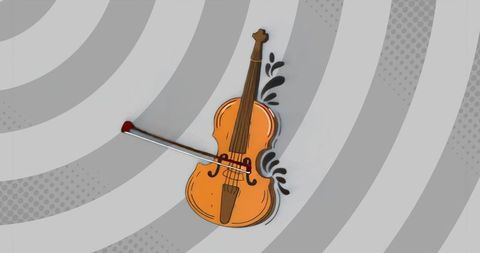 Vintage style cello illustration with abstract background