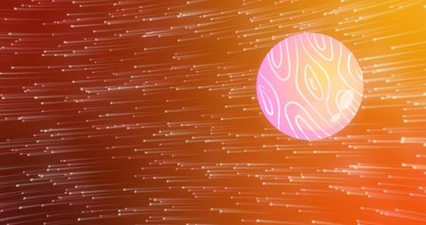 Vibrant Globe with Glowing Trails on Abstract Background