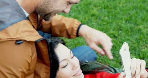 Couple Sharing Special Moments Outdoors with Smartphone - Download Free Stock Images Pikwizard.com