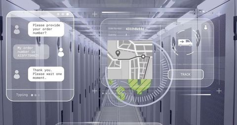 Futuristic Logistics Tracking in Data Center Environment - Download Free Stock Images Pikwizard.com