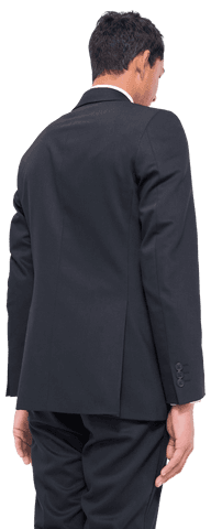 Transparent View Businessman Turning Back in Formal Suit