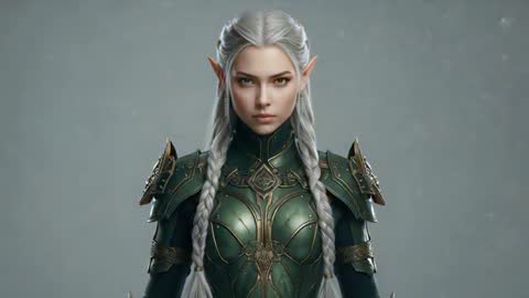 Legendary Elven Warrior with Intricate Armor Posing Captivatingly