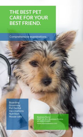 veterinarian holding injured puppy promoting pet care services - Download Free Stock Templates Pikwizard.com