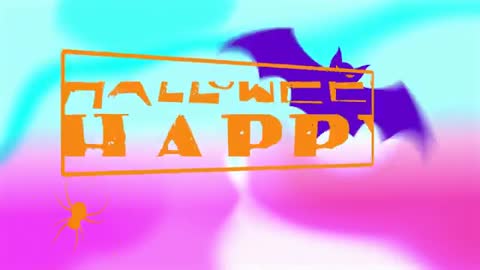 Halloween Text Animation with Bat and Spider on Vibrant Background