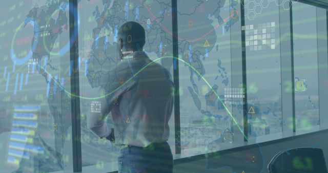 Business Professional Analyzing Global Data with Digital Interface - Download Free Stock Images Pikwizard.com