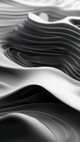 Undulating Grayscale Layers Flowing in Seamless Loop Vertical Video for Motion Background