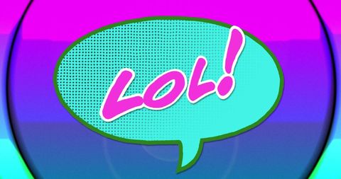 Colorful retro pop art lol text speech bubble design