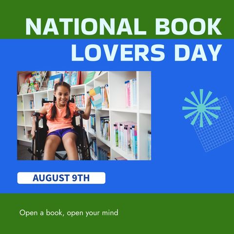 national book lovers day celebrated with young reader in library - Download Free Stock Templates Pikwizard.com